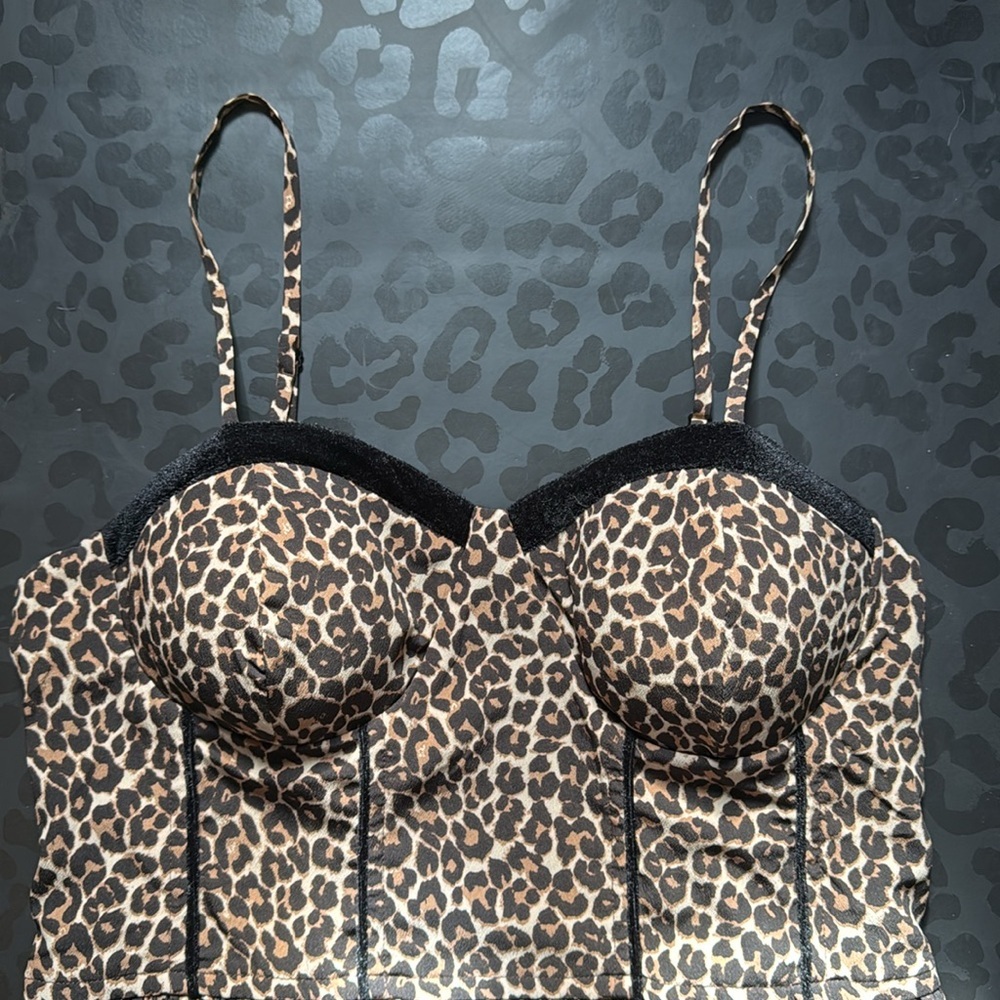 Leopard Print Mini Dress - Size L - Picture 3 of 7